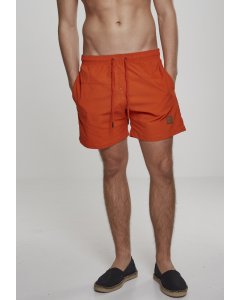Swimsuit shorts // Urban classics Block Swim Shorts rust orange