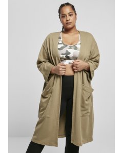 Women´s hoodie cardigan // Urban classics Ladies Oversized Terry Cardigan khaki
