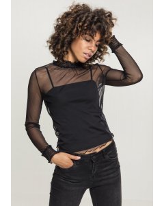 Women´s T-shirt long-sleeve // Urban Classics Ladies Double Layer Mesh L/S black