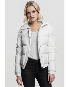 Women´s waist jacket // Urban classics Ladies Hooded Puffer Jacket white