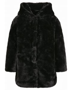 Urban Classics Kids / Girls Hooded Teddy Coat black