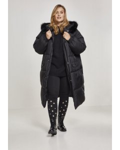 Women´s jacket // Urban classics Ladies Oversize Faux Fur Puffer Coat blk/blk
