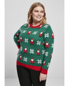 Women´s pullover // Urban classics Ladies Santa Christmas Sweater x-masgreen