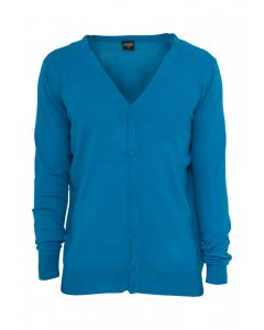 Men´s pullover buttons  // Urban Classics Knitted Cardigan turquoise