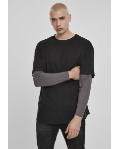 Men´s T-shirt long-sleeve // Urban classics Urban Classics Oversized Shaped Double Layer LS Tee darkshadow