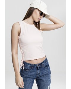 Women´s tank top  // Urban classics Ladies Lace Up Cropped Top pink
