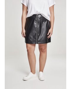 Women skirt // Urban Classics Ladies Faux Leather Zip Skirt black