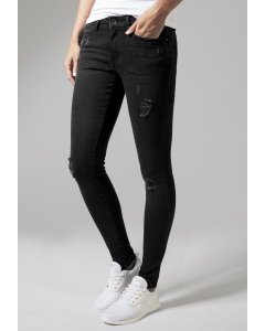 Jeans // Urban classics Ladies Ripped Denim Pants black washed