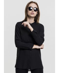 Women's shirt // Urban classics Ladies HiLo Chiffon Blouse black