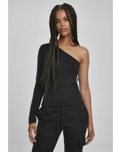 Women´s T-shirt long-sleeve // Urban classics Ladies Asymmetric Longsleeve black