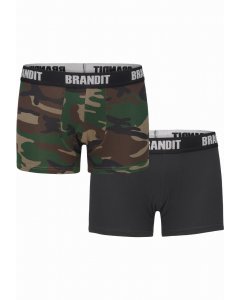 Men's boxers // Brandit Boxershorts Logo 2er Pack woodland/black