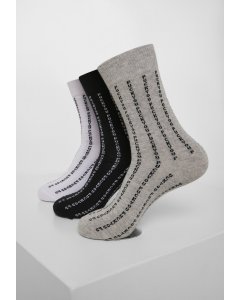Socks // Mister tee Fuck You Socks 3-Pack black/grey/white