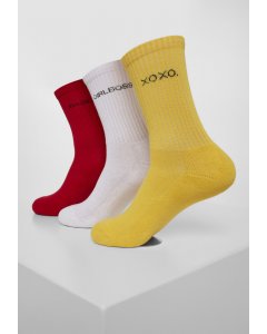 Socks // Urban classics Wording Socks 3-Pack yellow/red/white