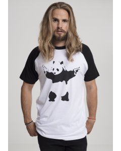 Men´s T-shirt short-sleeve // Merchcode Banksy Panda Raglan Tee wht/blk
