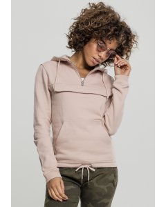 Women´s hoodie half-zipper // Urban classics Ladies Sweat Pull Over Hoody lightrose
