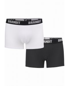 Men's boxers // Brandit Boxershorts Logo 2er Pack wht/blk