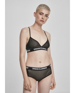 Swimwear for women  // Urban classics Ladies Triangle Tech Mesh Logo Bra black