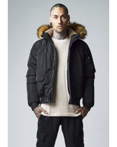 Men´s winter jacket // Urban Classics Hooded Heavy Bomber Jacket black