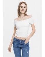 Women´s T-shirt  // Urban classics Ladies Off Shoulder Rib Tee white