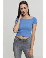 Women´s T-shirt waist  // Urban classics Ladies Off Shoulder Rib Tee horizonblue