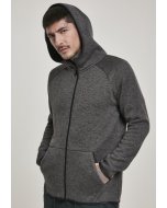 Men´s hoodie zipper // Urban classics Knit Fleece Zip Hoody charcoal