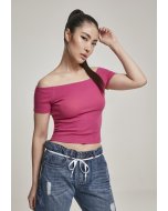 Women´s T-shirt waist  // Urban Classics Ladies Off Shoulder Rib Tee brightviolet