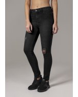 Jeans // Urban classics Ladies High Waist Skinny Denim Pants black washed