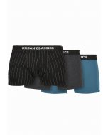 Men's boxers // Urban classics Organic Boxer Shorts 3-Pack pinstripe aop+charcoal+jasper