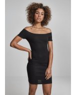 Woman dress // Urban classics Ladies Off Shoulder Rib Dress black
