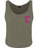 Mister Tee /adies Waiting For Friday Box Tank olive