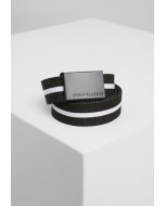Men's belt // Urban classics Canvas Belts black white stripe/black