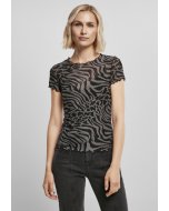 Women´s T-shirt short-sleeve // Urban Classics Ladies Mesh Tee asphalt/black