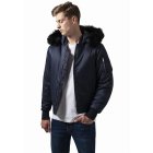 Men´s winter jacket // Urban Classics Hooded Basic Bomber Jacket navy