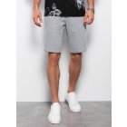 Men's knit shorts with decorative elastic waistband - gray V1 OM-SRCS-0110