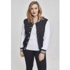 Women´s hoodie college // Urban classics Ladies 2-tone College Sweatjacket blk/wht