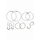 Urban Classics / Basic Hoop Earrings 6-Pack silver