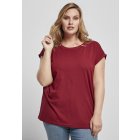 Women´s T-shirt short-sleeve // Urban classics Ladies Organic Extended Shoulder Tee burgundy