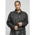 Women´s jacket // Urban classics Ladies Short Oversized Denim Jacket black stone washed