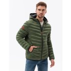 Men's mid-season quilted jacket C368 - green