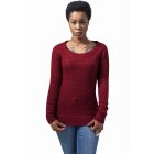 Women´s sweater // Urban classics Ladies Long Wideneck Sweater burgundy