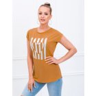 Women's printed t-shirt SLR021 - mustard