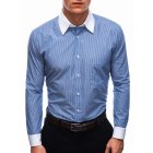 Men's elegant shirt with long sleeves K659 - blue