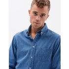 Men's shirt with long sleeves K568  - blue