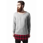 Urban Classics /ong Flanell Bottom Open Edge Crewneck gry/blk/red