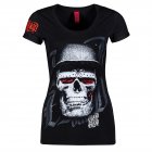 Women´s T-shirt short-sleeve // Blood In Blood Out Blood Skull Hat Black D-Shirt