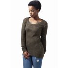 Women´s sweater // Urban classics Ladies Long Wideneck Sweater olive