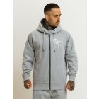 Men´s hoodie zipper // Amstaff Logo 2.0 Ziphoodie - grau/weiß