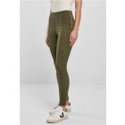 Urban Classics / Ladies Washed Faux Leather Pants olive