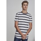Men´s T-shirt short-sleeve // Urban Classics Double Stripe Long Shaped Tee offwhite/navy