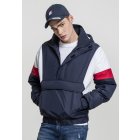 Men´s jacket // Urban Classics 3-Tone Pull Over Jacket navy/white/fire red